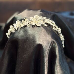 Crystal Rhinestone Floral Hair Vine/Headband Headpiece